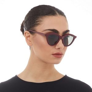 NWOT Le Specs Medina Maze Sunglasses Burgundy Cat Eye